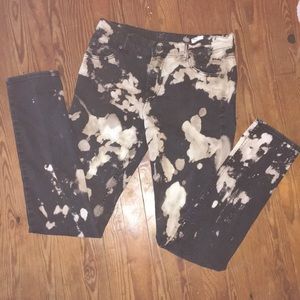 Cheap Monday Black Bleach Splattered Skinny Jeans